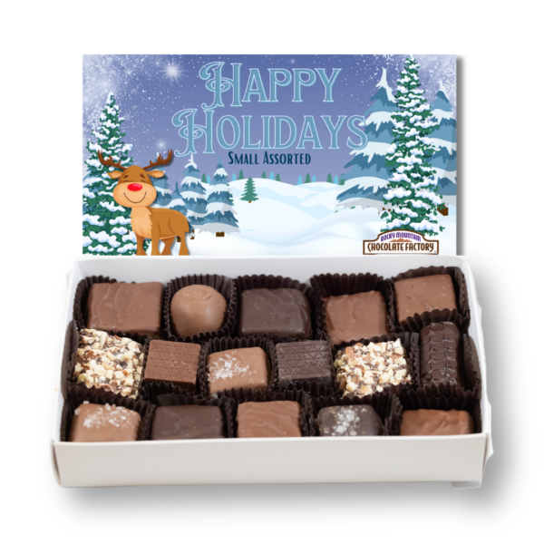 Small Assorted Chocolate holiday themed gift box.